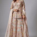 Pink Georgette Embroidered Sharara Set