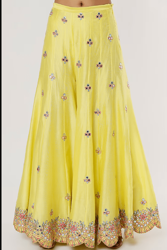 Yellow Embroidered Sharara Set - Image 3