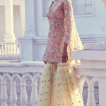 Yellow Soft Net Embroidered Gharara Set