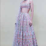 Blue Embroidered lehenga Set