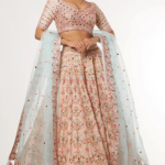 Peach Gota Embroidered Lehenga Set