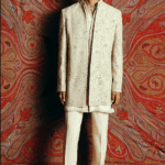 Ivory Silk, Cotton Embroidery, Sequins Ecru Reverie Sherwani Set