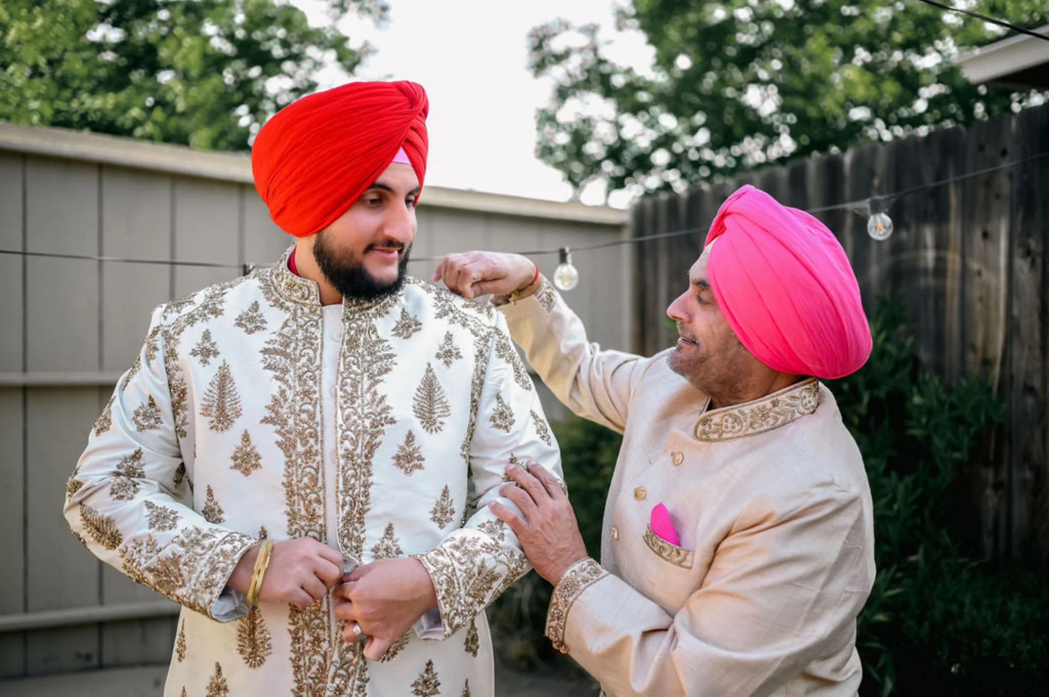 Ivy - Off-White Sherwani & Churidar with Dabka & Dori embroidery - Image 3