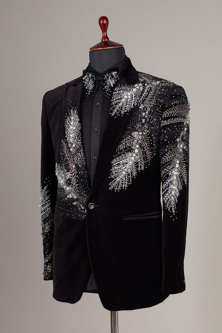Black color tuxedo coat