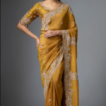 Gold Tissue Embroidered Saree Set