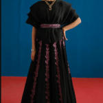 Black Organza Embroidered Skirt Set
