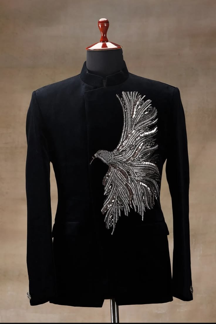 Black color tuxedo coat