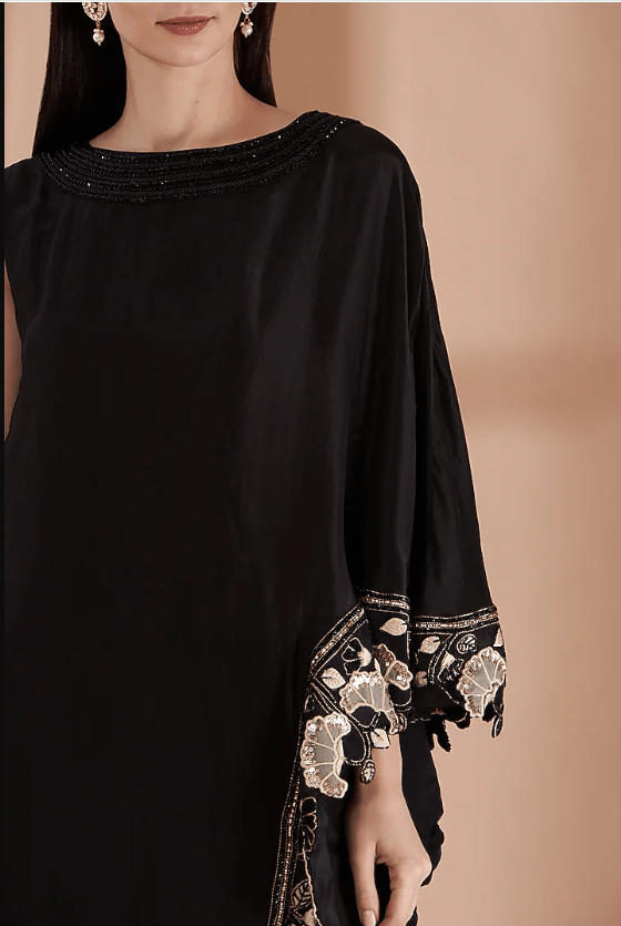 Black Embroidered Kurta Set - Image 3