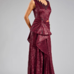 Red Scale Sequins Gown