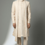 Blush Pink Silk Sherwani Set