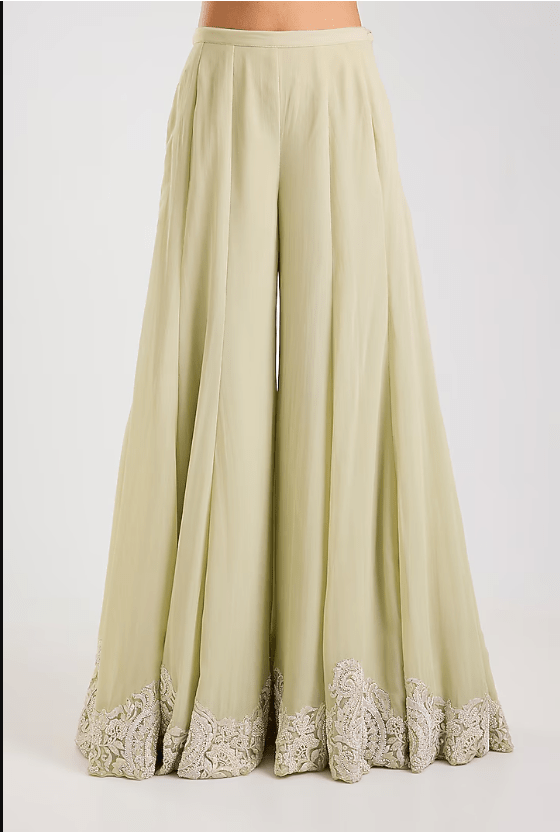 Mint Green Georgette Sharara Set - Image 3