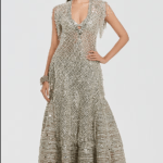 Ivory Net Mirror Work Sharara Set