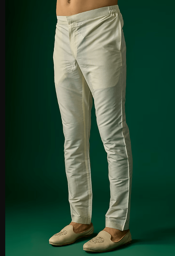 Off-White Silk Sherwani Set - Image 3