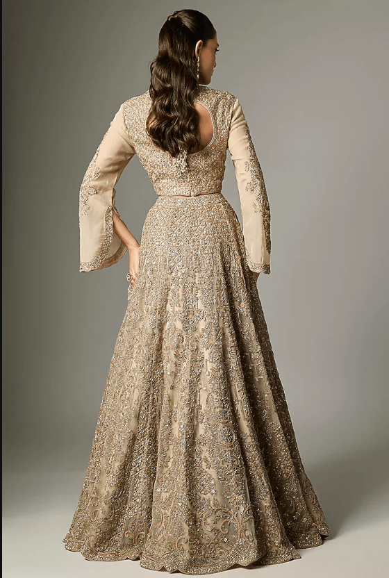 Beige Organza Dori Work Lehenga Set - Image 2