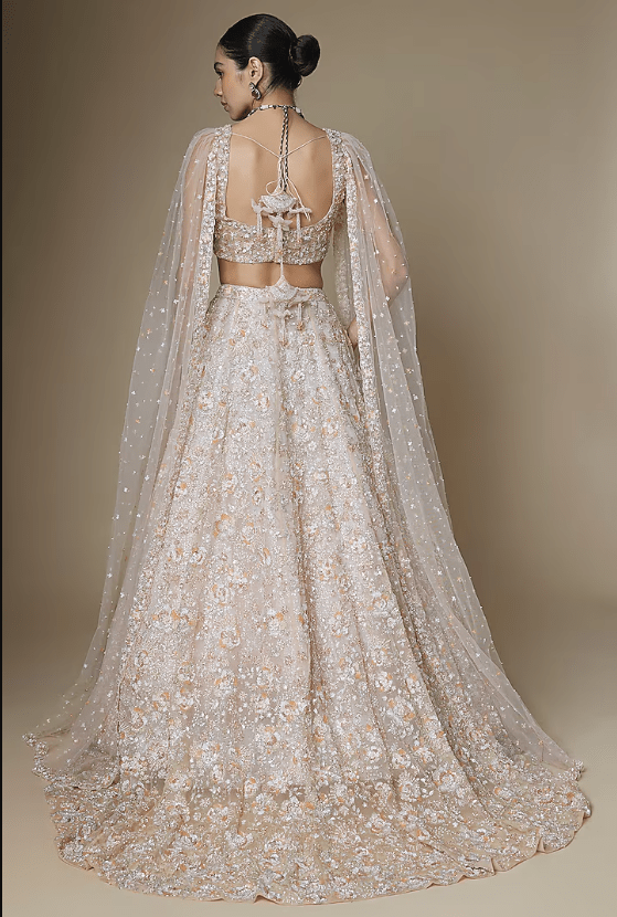 Peach Organza Lehenga Set - Image 2
