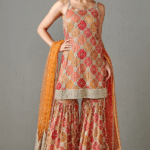 Multi-Colored Georgette Sharara Set