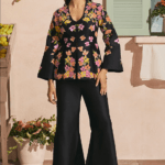Black Chanderi Beadwork Peplum Jacket