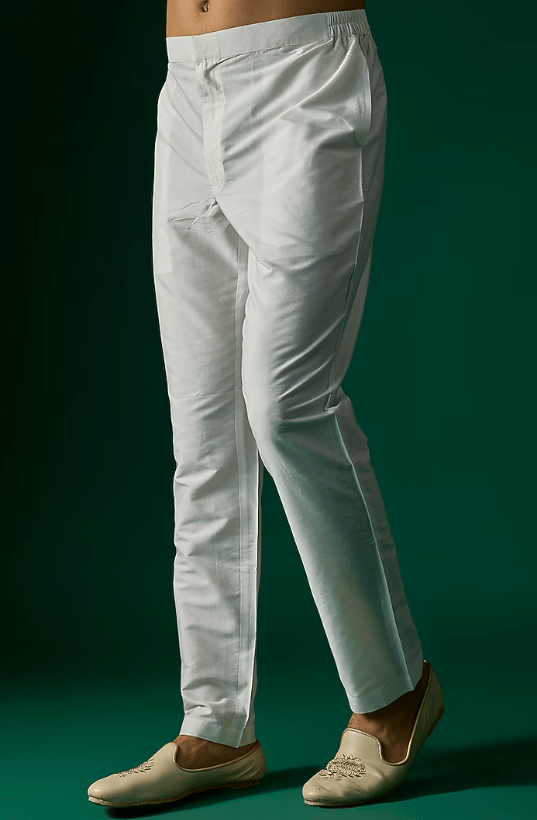 Off-White Silk Sherwani Set - Image 3