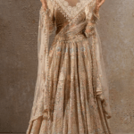 Multi-Colored Tulle Net Hand Embroidered Lehenga Set
