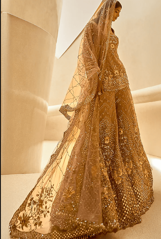 Mauve Pink Tulle Sequin Embellished Sharara Set - Image 2