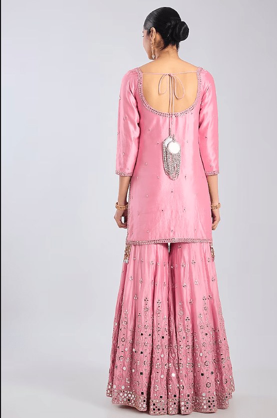 Petal Pink Chanderi Sharara Set - Image 2