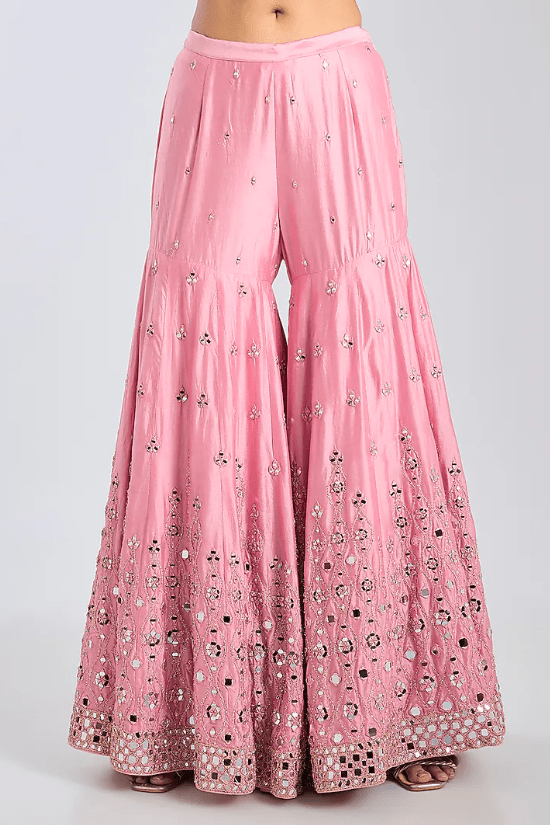 Petal Pink Chanderi Sharara Set - Image 3