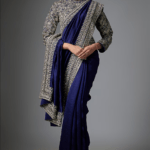 Purple Silk Embroidered Saree Set