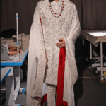 Ivory Linen Silk Zardosi Hand Embroidered Sherwani Set