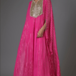 Fuchsia Pink Georgette Sequins & Bead Embroidered Kaftan