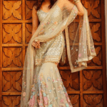 Mint Green Embroidered Sharara Set