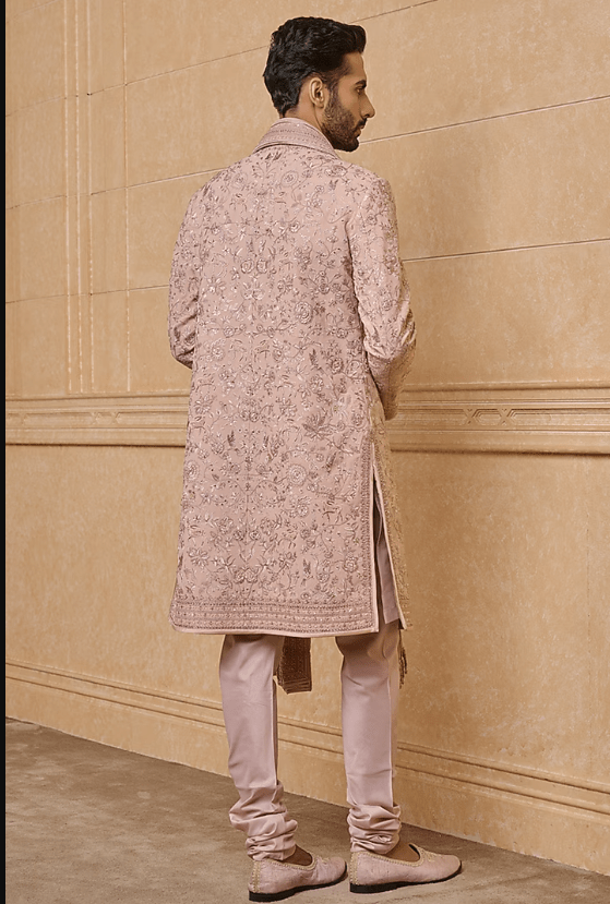 Pink Viscose Sherwani Set - Image 2