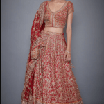Red Embroidered Lehenga Set