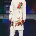 Ivory Matka Silk Machine Embroidered Sherwani