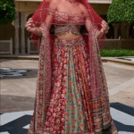 Multi-Colored Silk Dupion Embroidered Lehenga Set