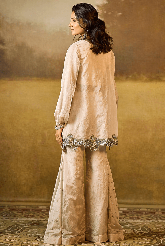 Silver Tissue Sharara Set - Image 2