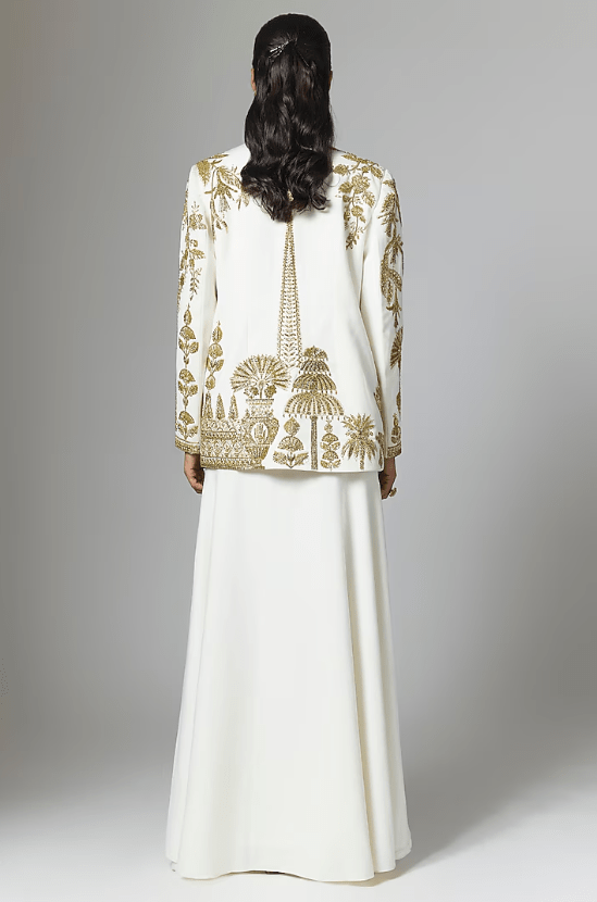 Ivory Crepe Blazer Set - Image 2