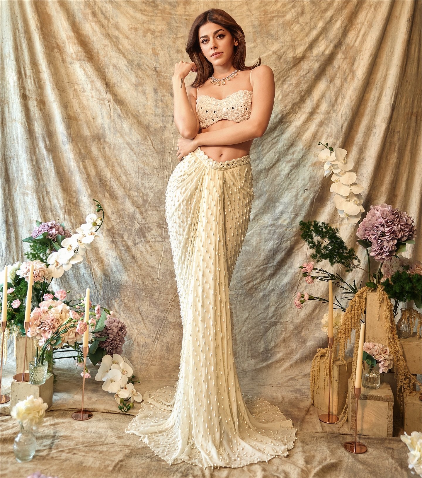ALAYA in a beautiful skirt