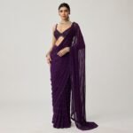 Dark brown saree