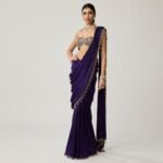 Black saree with hand work