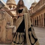 Black Saree With Hand Embroidery