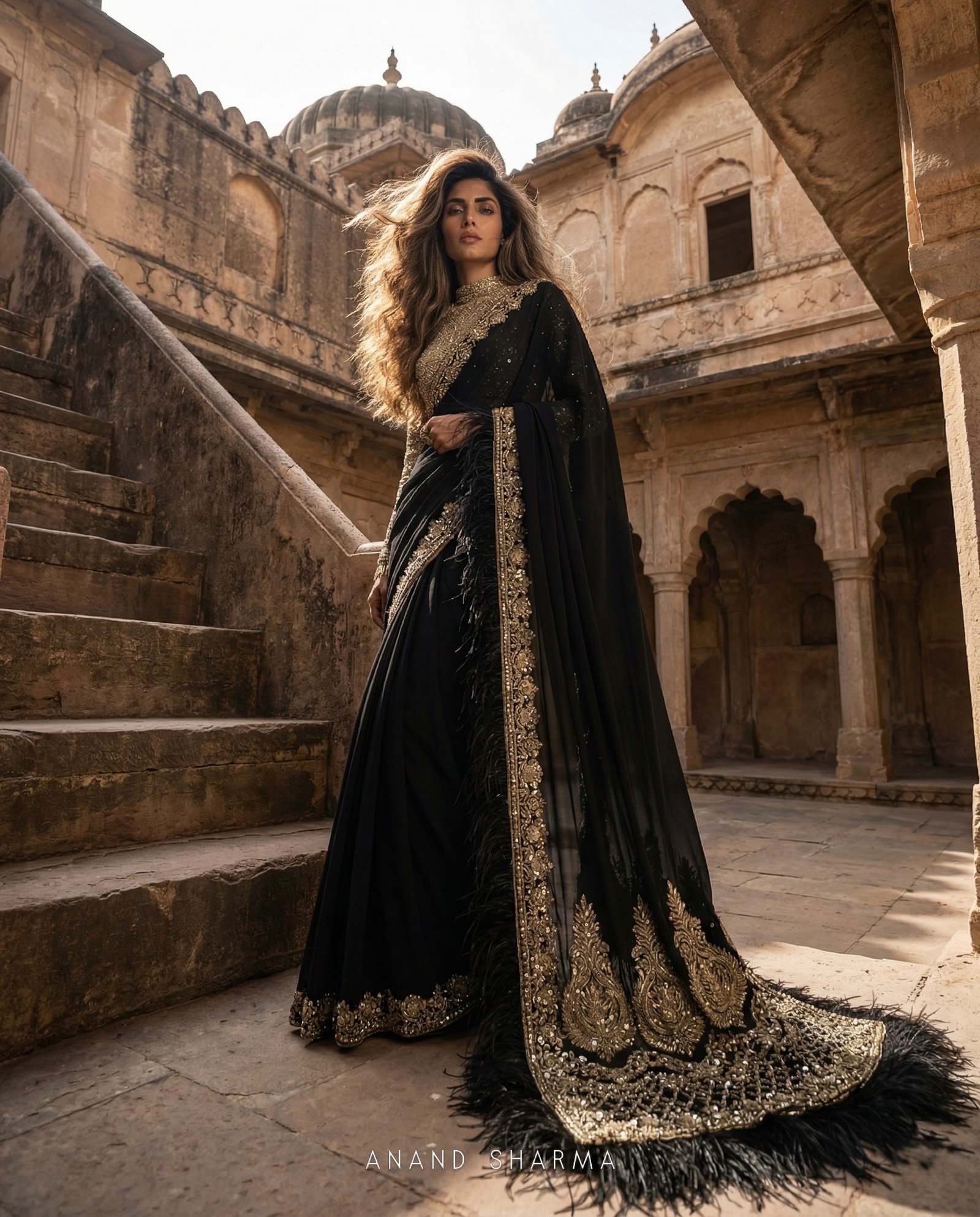 Black saree for party