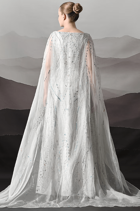 Pearl White Organza Hand Embroidered Structured Gown - Image 2