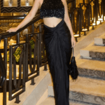 Black Bemberg Satin Skirt Set