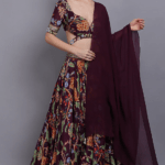 Purple Georgette Lehenga Set