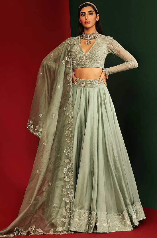 Jade Embroidered Lehenga Set