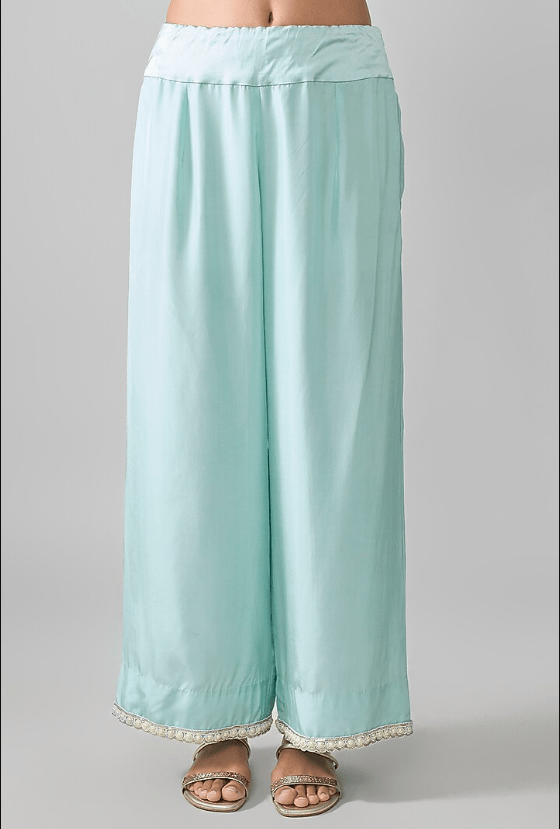 Blue China Dupion Embellished Co-Ord Set - Image 3