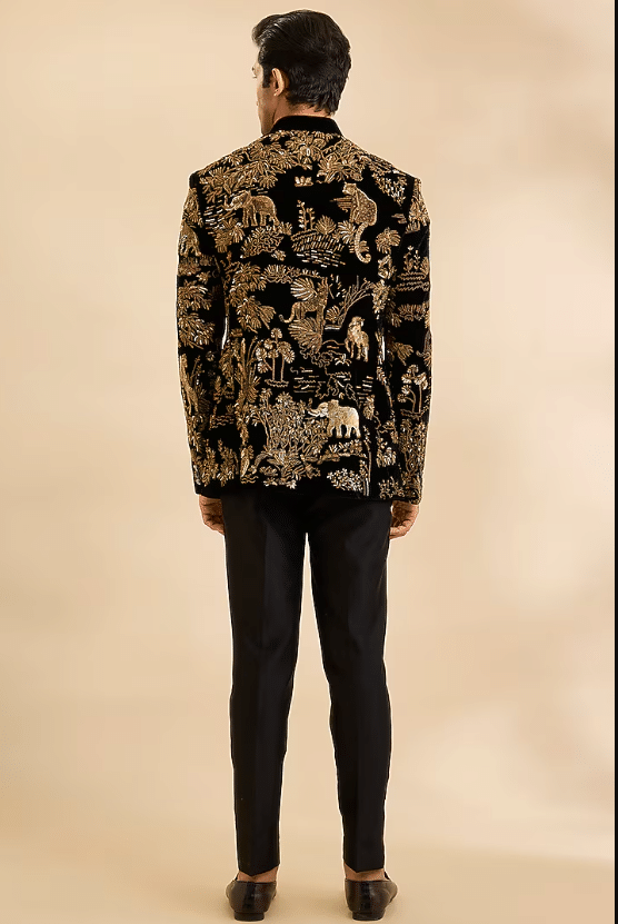 Black Velvet Bandhgala - Image 2
