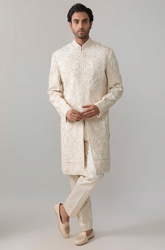 Ivory Silk Sherwani