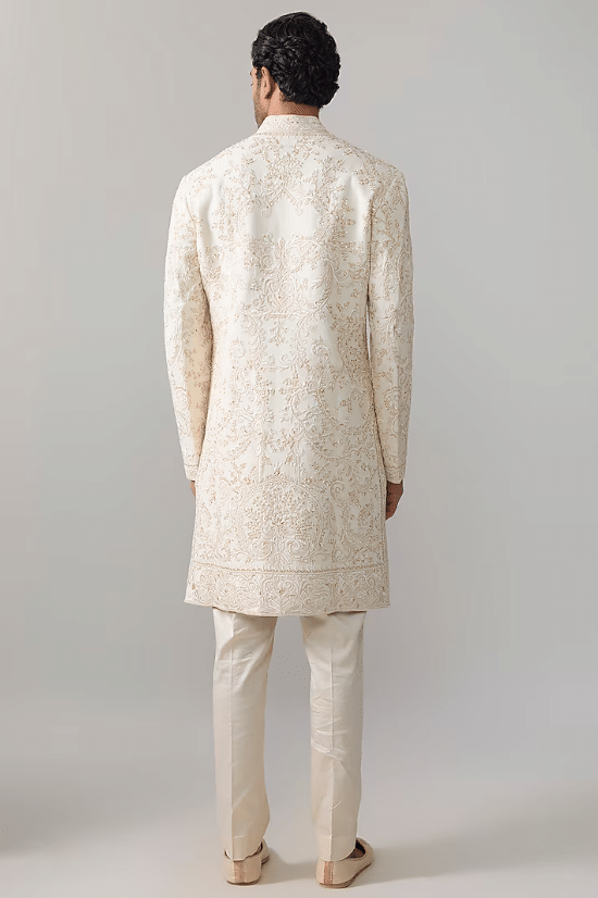 Ivory Silk Sherwani - Image 2