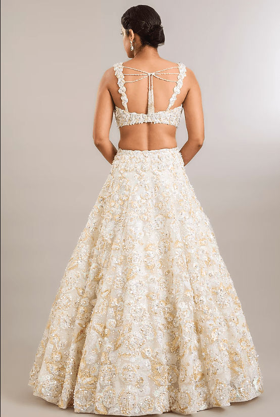 Ivory Net Lehenga Set - Image 2